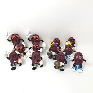 California Raisins Figures Lot of 12 Toys Surf Board Saxophone PVC 1987 Calrab